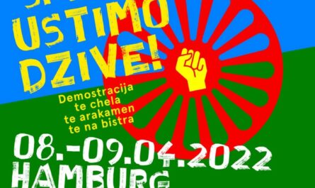 Das Banner zum diesjährigen Roma Action Day