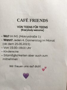 Veranstaltungsflyer "Café Freinds"