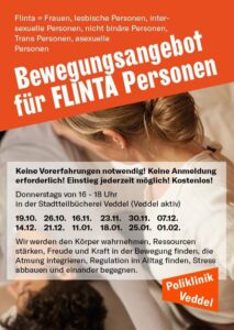 Veranstaltungsplakat "Bewegungsangebot für FLINTA-Personen