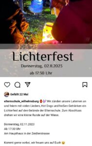 Veranstaltungsplakat Lichterfest Elternschule Wilhelmsburg