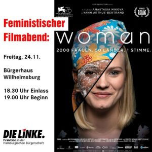 Veranstaltungsplakat Feministischer Filmabend Woman.