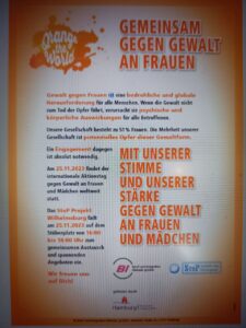 Veranstaltungsplakat Internationaler Tag gegen Gewalt an Frauen