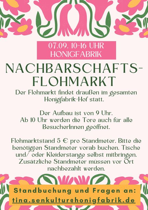 Nachbarschafts-Flohmarkt an der Honigfabrik