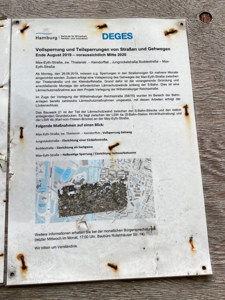 Eine Vergrößerung der Baustelleninformation der DEGES.