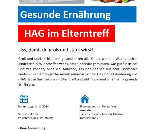 Gesunde Ernährung – HAG im Elterntreff