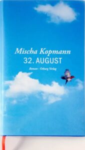 Buchtitel in Hellblau mit weißen Wolken.