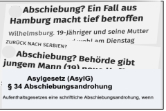 Collage mit Zeitungstiteln des Hamburger Abenblattes zu dem Fall