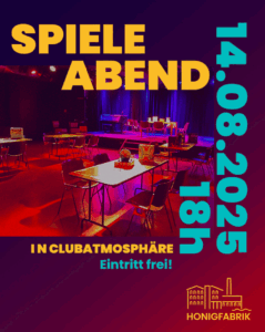 Veranstaltungsplakat Spieleabend in der HoFa