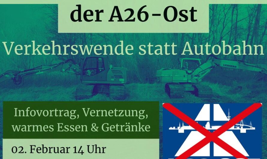 Moorwalk gegen den Bau der A26-Ost