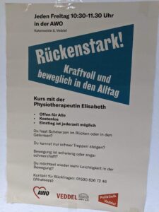 Plakat mit Infos über den Kurs Rückenstark