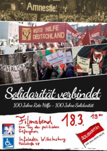 Bilder von einer Demo in den 70ern für die rote Hilfe, dazu VA-Infos