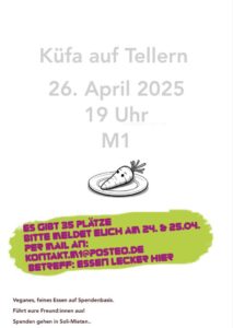 Eine Möhre auf einem Teller, dazu die VA-Infos