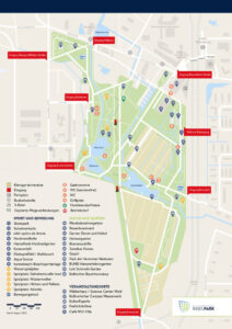 Ein Abbild des Parkplans, der wie ein kleiner Stadtplan wirkt