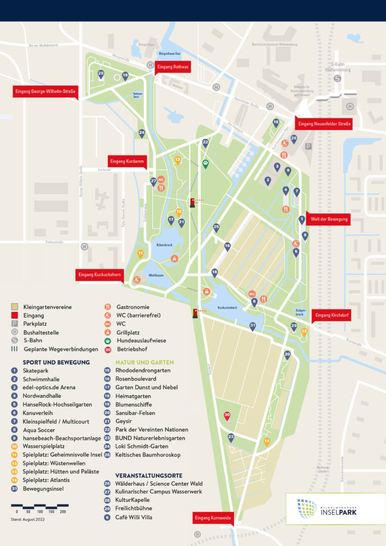 Ein Abbild des Parkplans, der wie ein kleiner Stadtplan wirkt