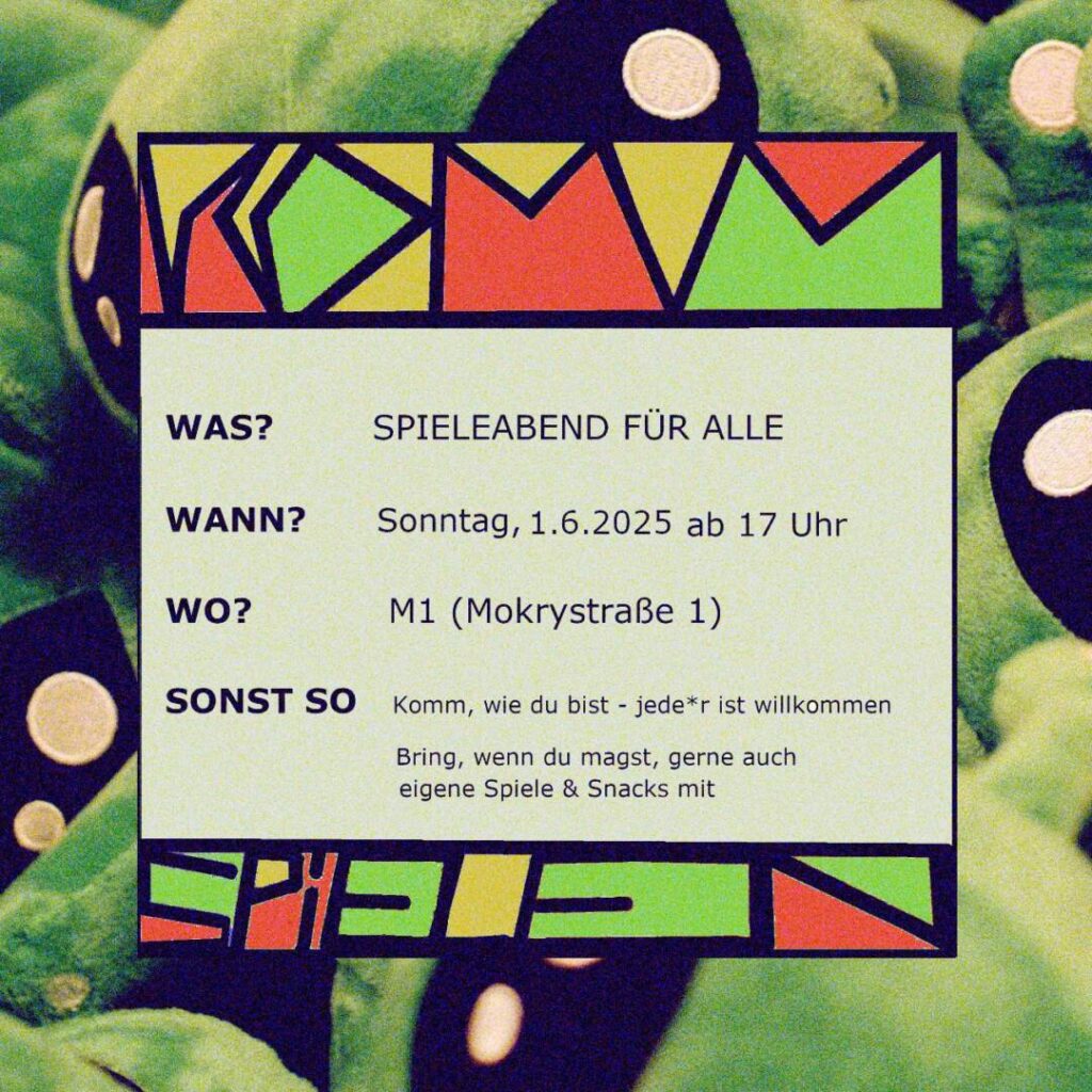 Ein Sharepic mit den VA-Infos