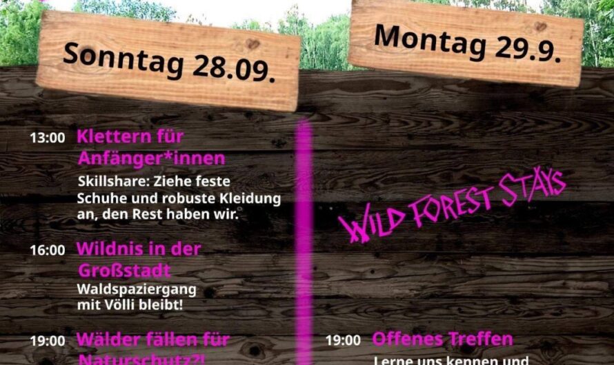 Veranstaltungen um die Mahnwache im Wilden Wald 26.09 – 05.10.