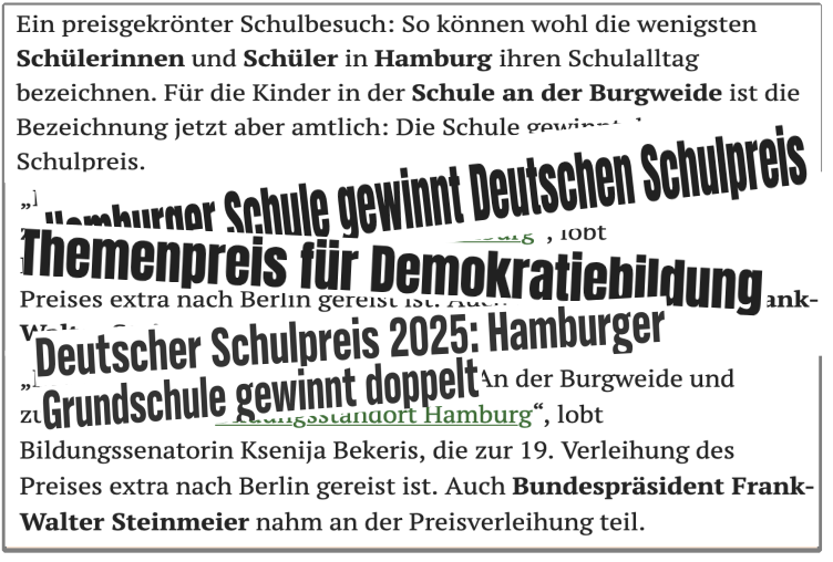 Collage von Zeitungstiteln