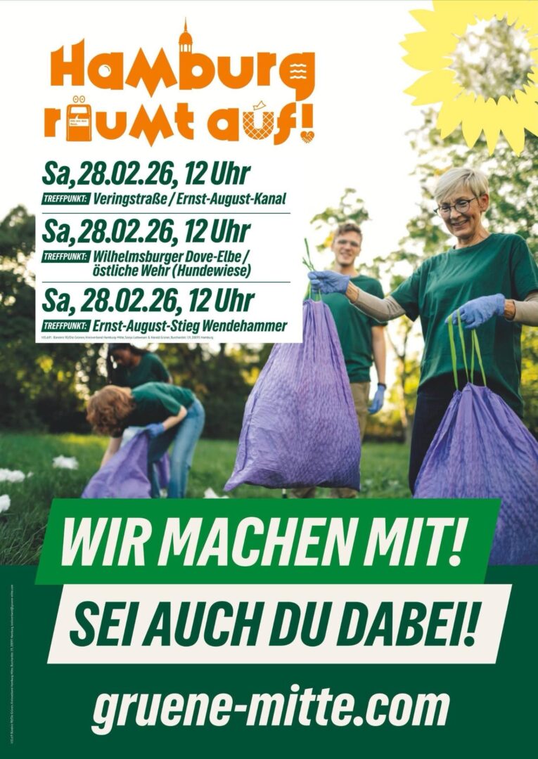 Stadtteilgruppe Wilhelmsburg-Veddel der Grünen: „Hamburg räumt auf“