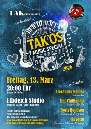 Plakat mit Daten für den 13. März