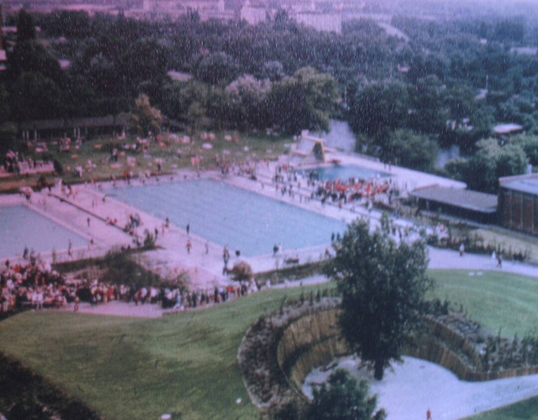 Altes Luftbild vom Wilhelmsburger Freibad