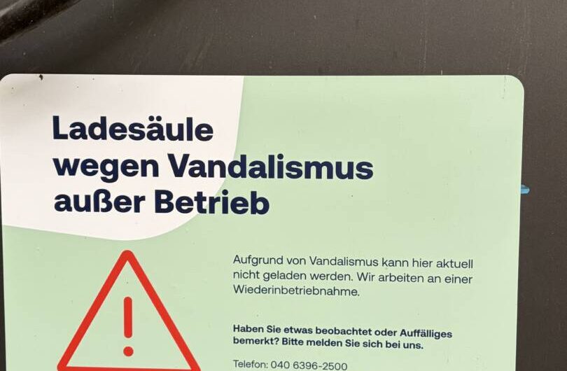 Vandalismus an Elektroladesäulen