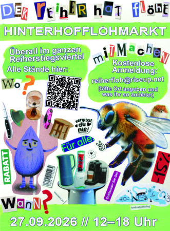 Plakat zum Flohmarkt mit Daten